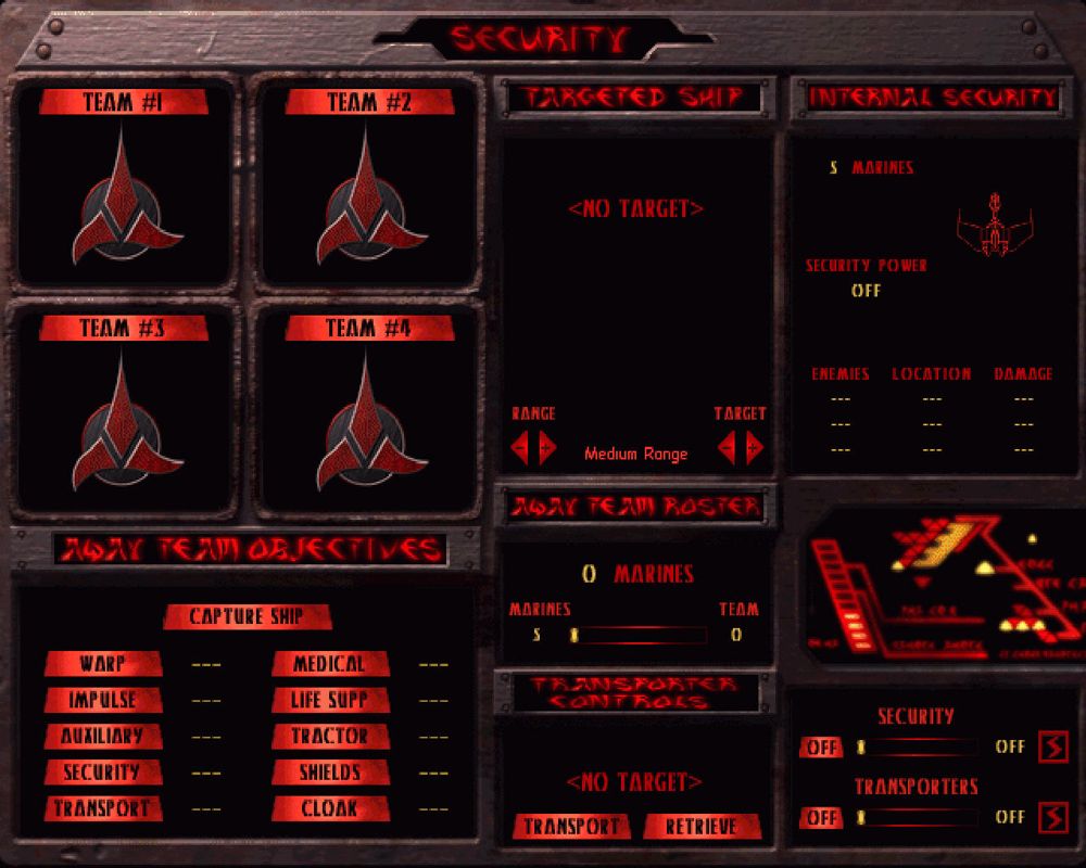 Star Trek: Klingon Academy (Windows) screenshot: Security station