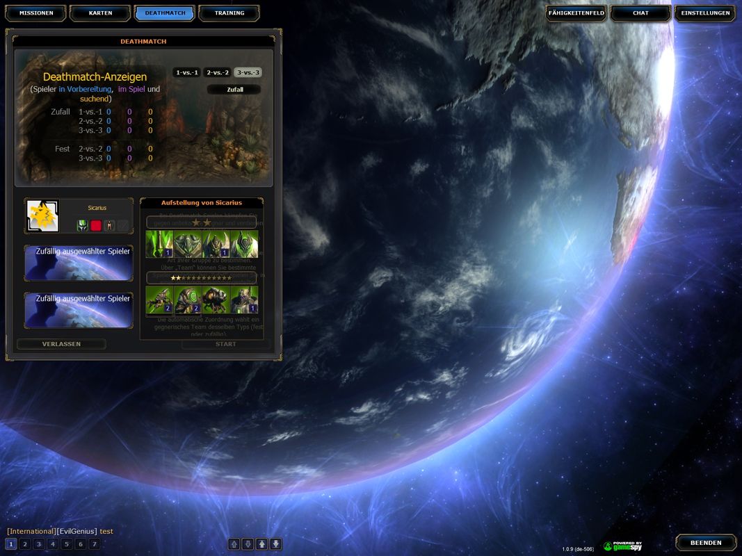 WorldShift (Windows) screenshot: Creating a Deathmatch-game