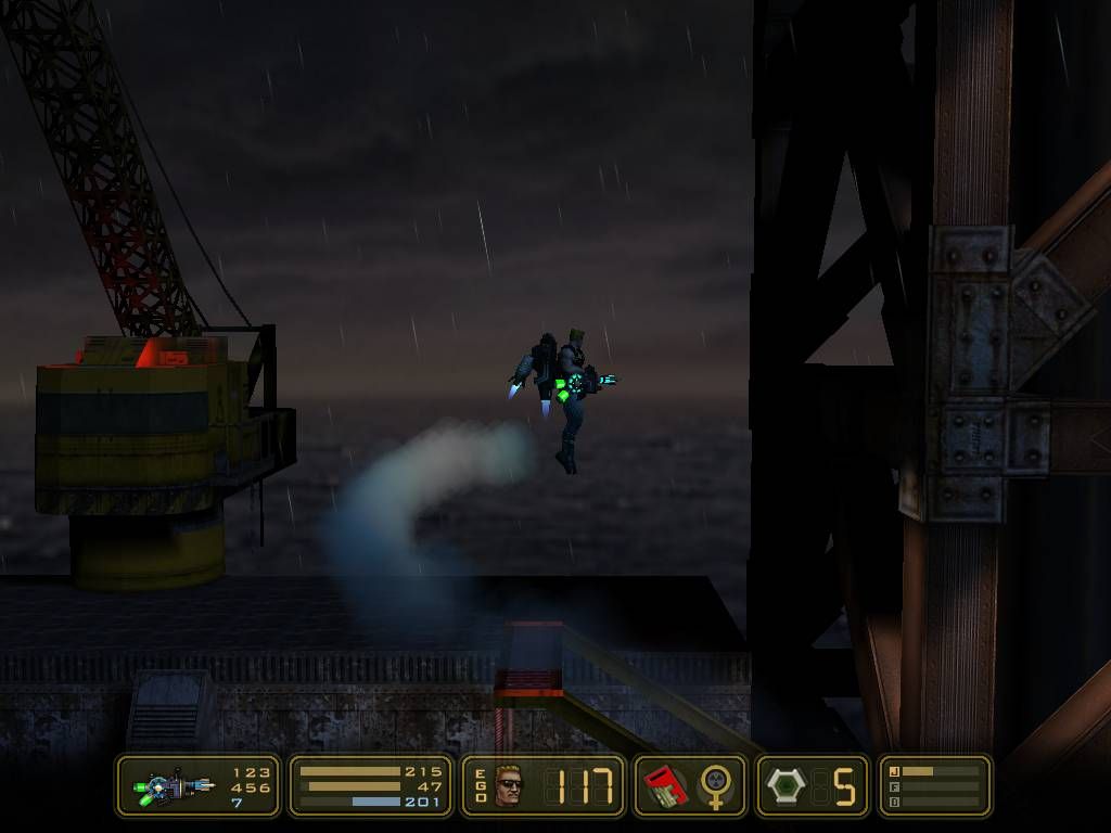 Duke Nukem: Manhattan Project (Windows) screenshot: Jetpack, man's best friend.