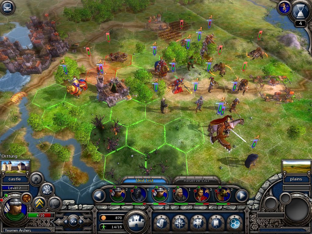 Fantasy Wars (Windows) screenshot: First city, easy to take. Second one... well it's 6 times bigger.