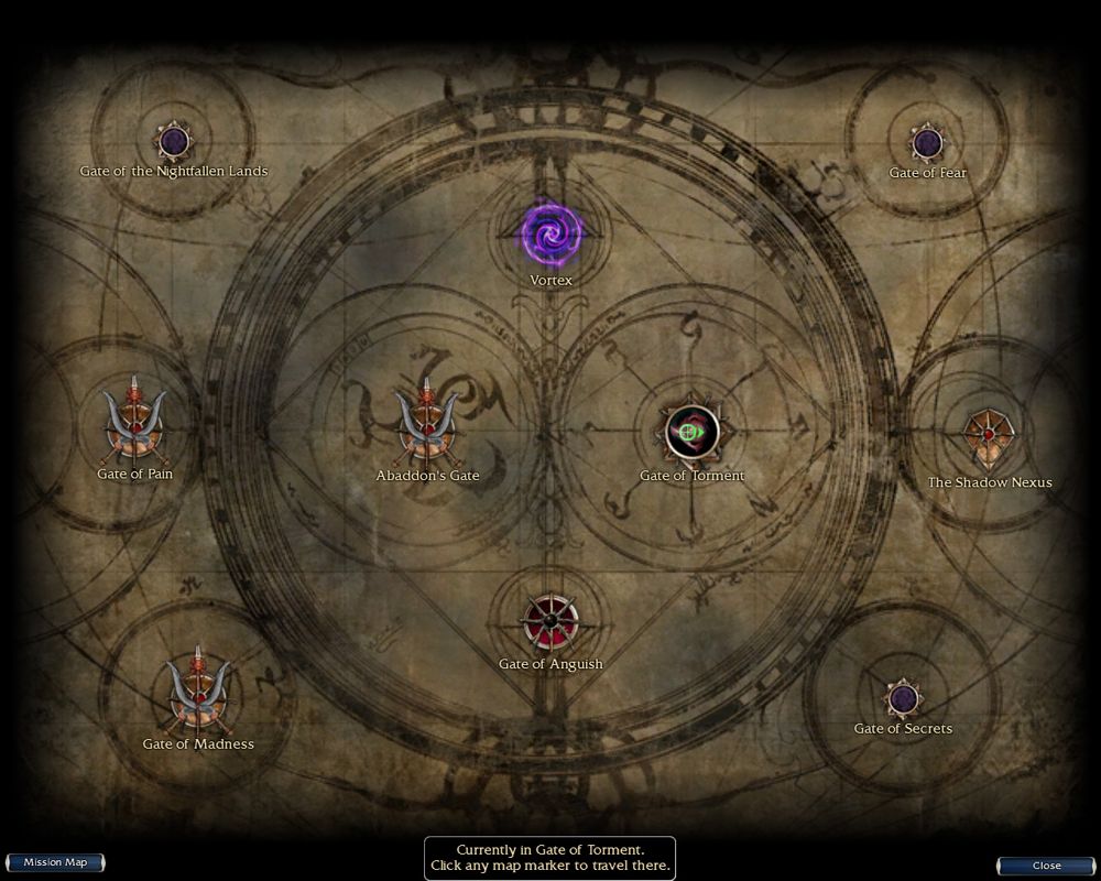Guild Wars: Nightfall (Windows) screenshot: Realm of Torment map