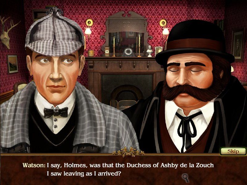 The Lost Cases of Sherlock Holmes (Windows) screenshot: Holmes and Watson dialogue