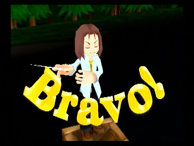 Mad Maestro! (PlayStation 2) screenshot: Complete a level for a little encouragement.