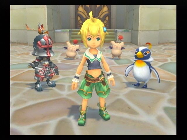 Final Fantasy: Crystal Chronicles - My Life as a King (Wii) screenshot: The king in his "holiday" clothes. This is sure to please the peasants.