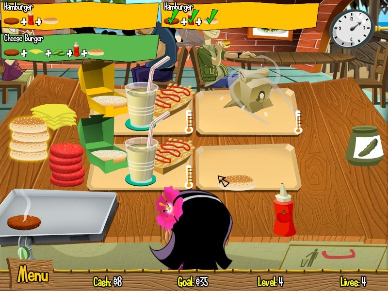 Burger Island (Windows) screenshot: Making our new special, a cheeseburger!