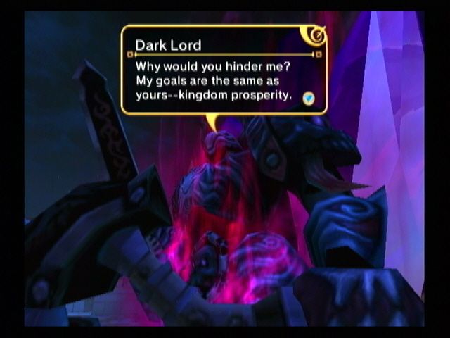 Final Fantasy: Crystal Chronicles - My Life as a King (Wii) screenshot: The Dark Lord reveals himself.