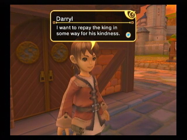 Final Fantasy: Crystal Chronicles - My Life as a King (Wii) screenshot: Darryl wants to serve.