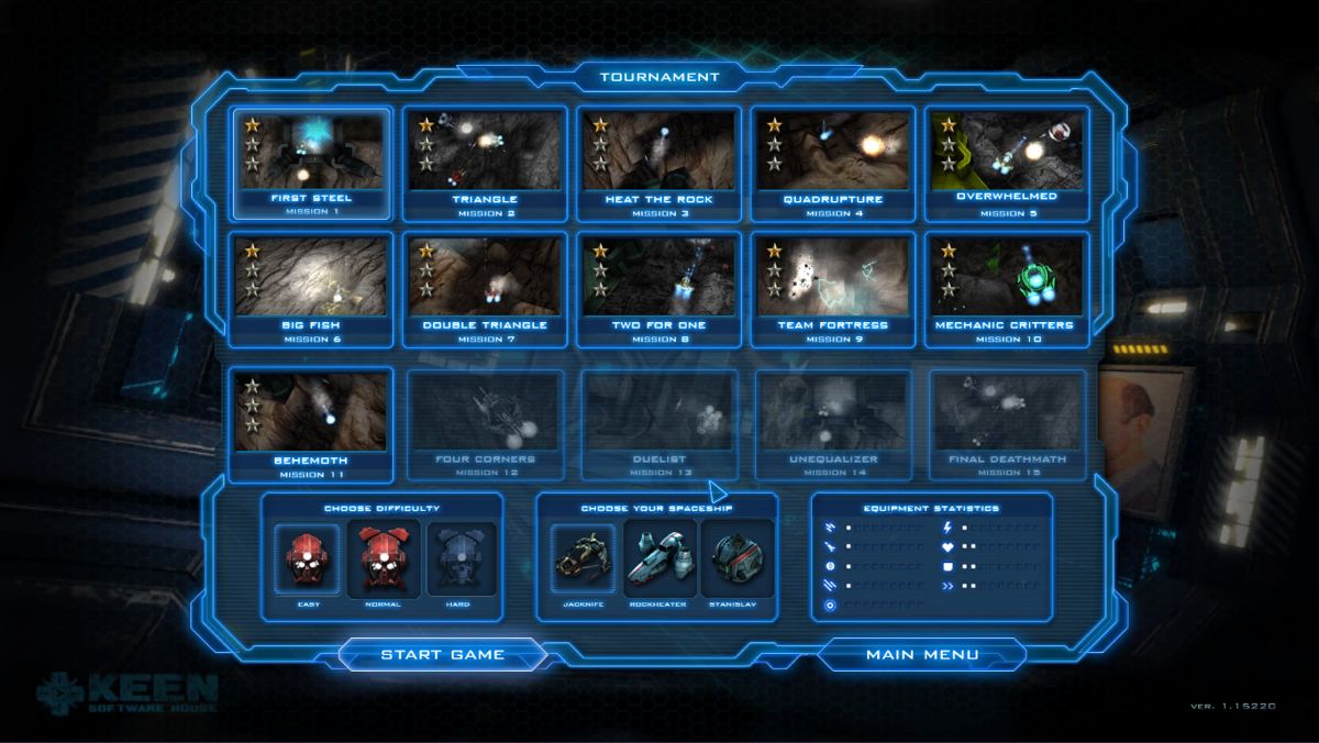 Miner Wars Arena (Windows) screenshot: Progress in the Tournament mode