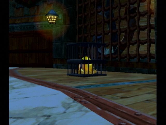 Billy Hatcher and the Giant Egg (GameCube) screenshot: The isle elder is trapped in that golden egg.