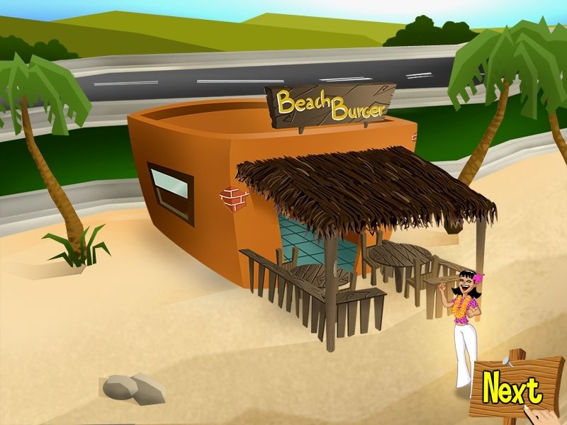 Burger Island (Windows) screenshot: This place is now yours, time to work and make it better.