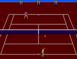 Wimbledon Championship Tennis (SEGA Master System) screenshot: Trying to serve