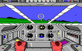 Infiltrator (DOS) screenshot: Enemy fighter in sight