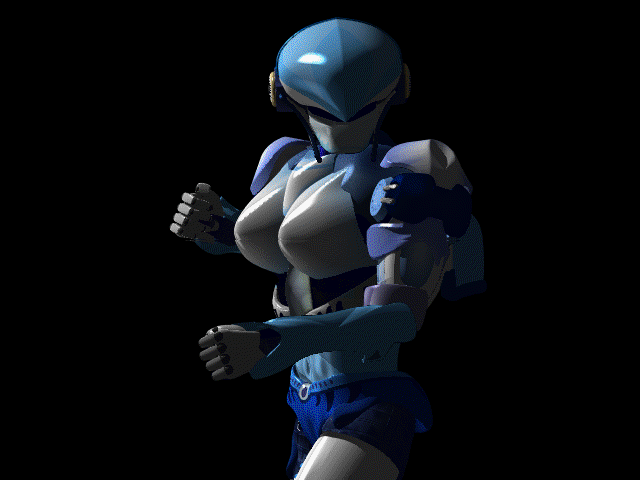 Cyber Police (DOS) screenshot: Ishrall makes her appearance on the introduction scene