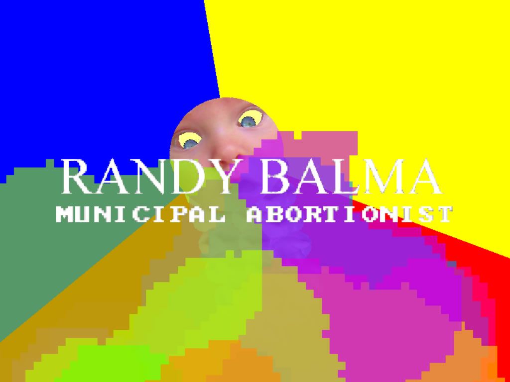 Randy Balma: Municipal Abortionist (Windows) screenshot: Title screen at the end of the game