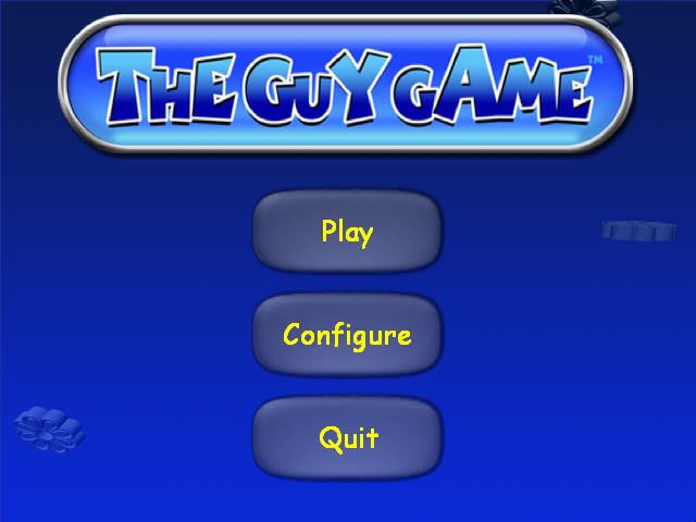 The Guy Game (Windows) screenshot: Start-up menu