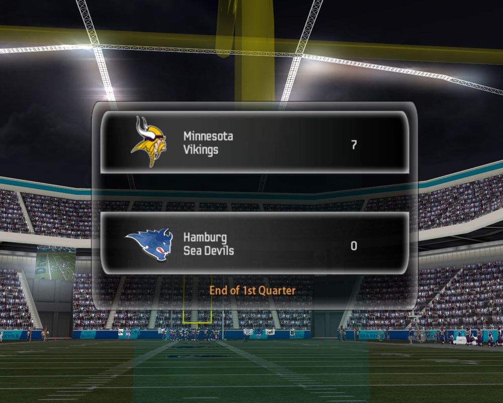 Madden NFL 07 (Windows) screenshot: Match between Minnesota Vikings and Hamburg Sea Devils about to start