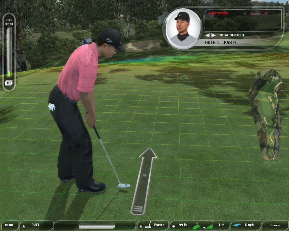 Tiger Woods PGA Tour 07 (Windows) screenshot: Tiger Woods putting.