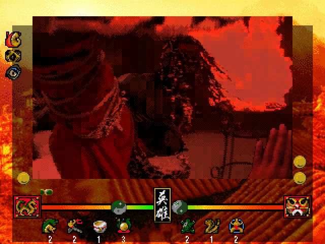 Supreme Warrior (DOS) screenshot: Ouch!!!! That kick hurts!!!
