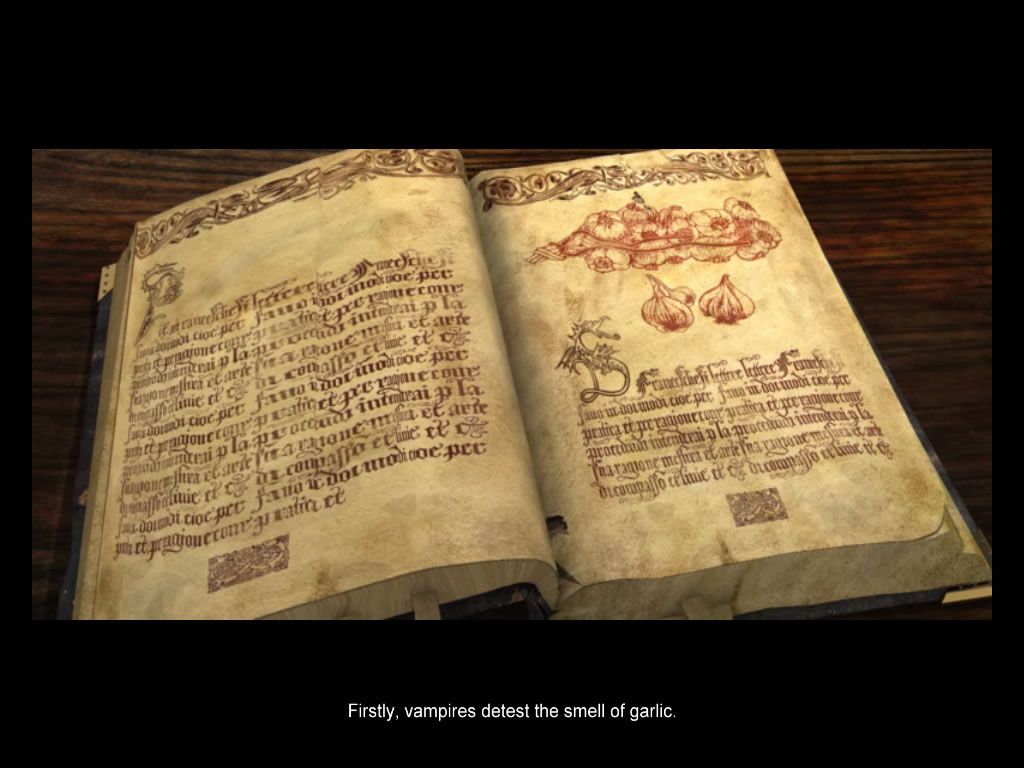 Dracula: Origin (Windows) screenshot: A book shown in the introduction.