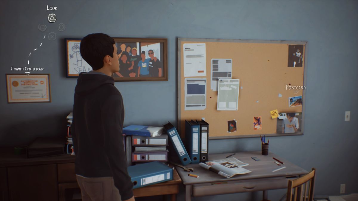 Life Is Strange 2: Episode 1 (PlayStation 4) screenshot: Sean's dad worked a lot to become a certified mechanic