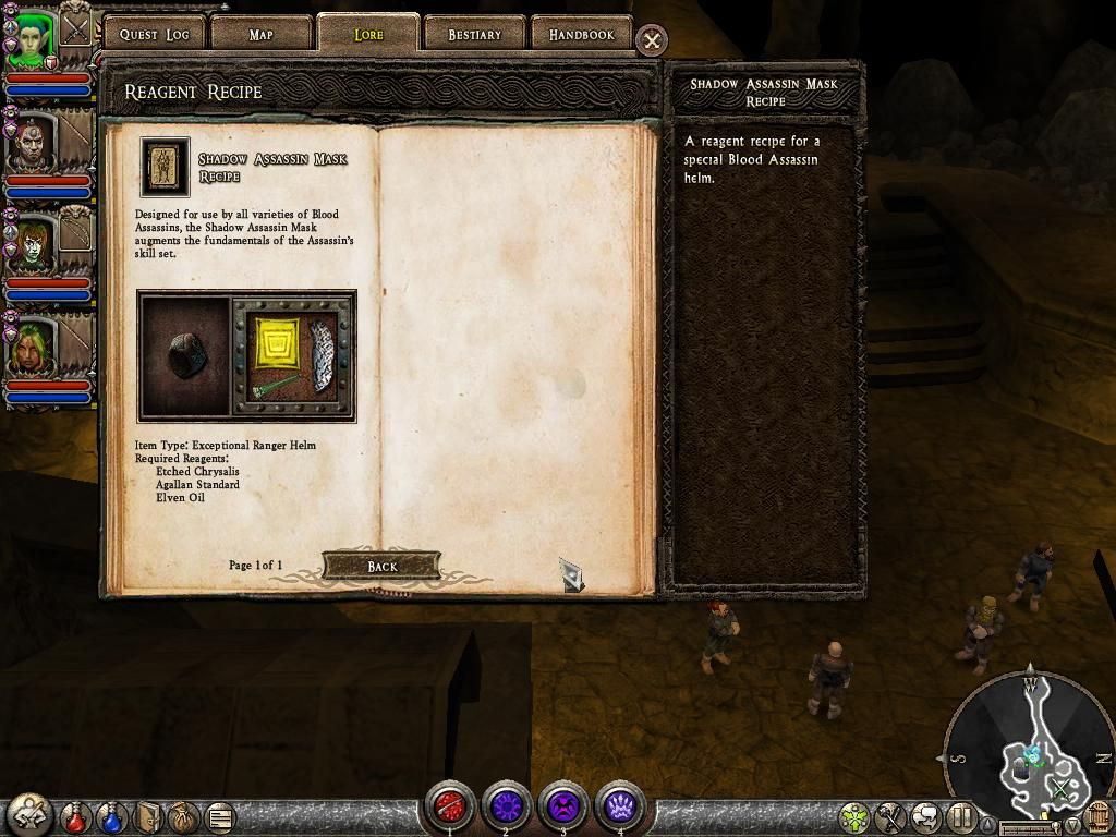Dungeon Siege II: Broken World (Windows) screenshot: The new recipe system