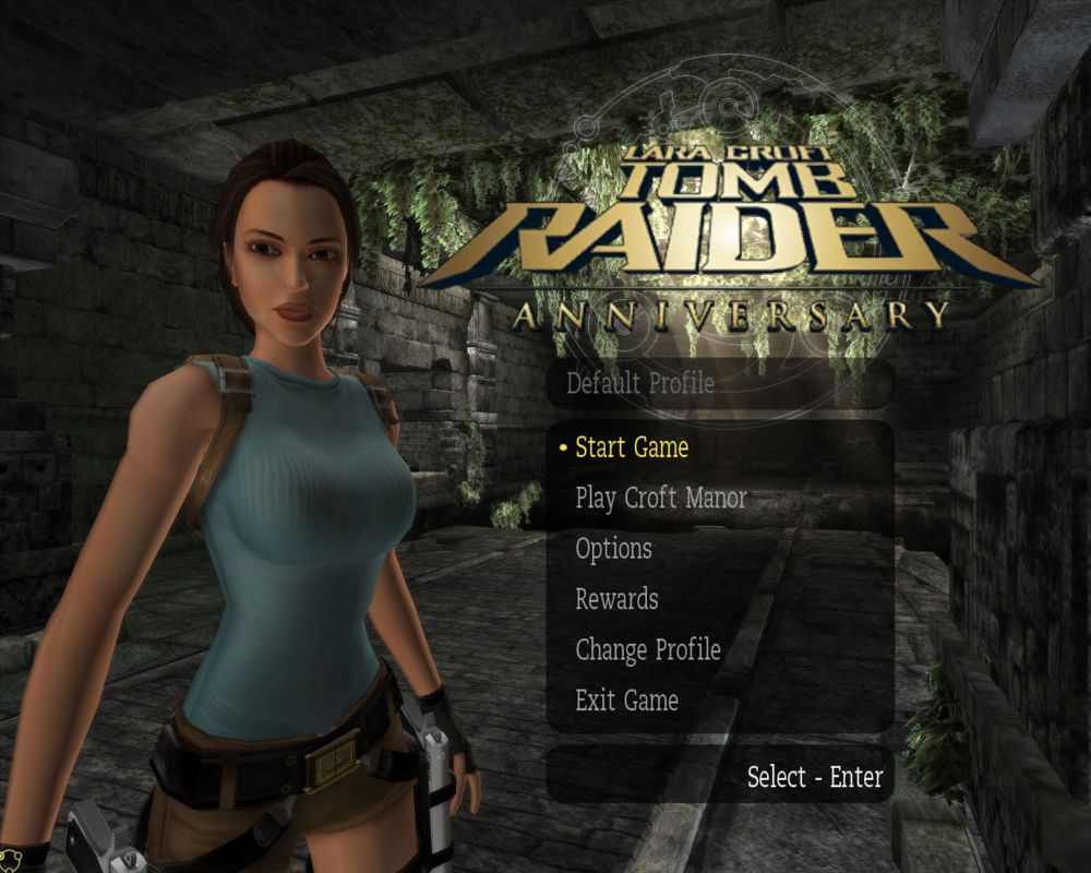 Lara Croft: Tomb Raider - Anniversary (Windows) screenshot: Main menu