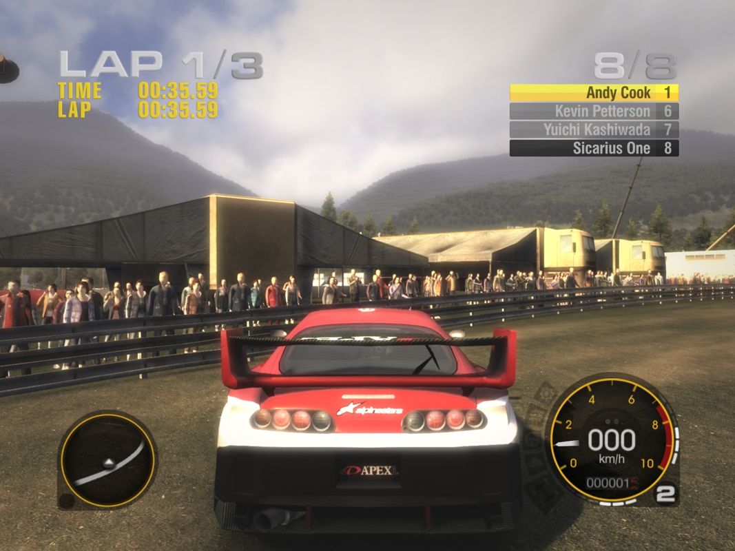 GRID (Windows) screenshot: Winning the race? My fans are more important!