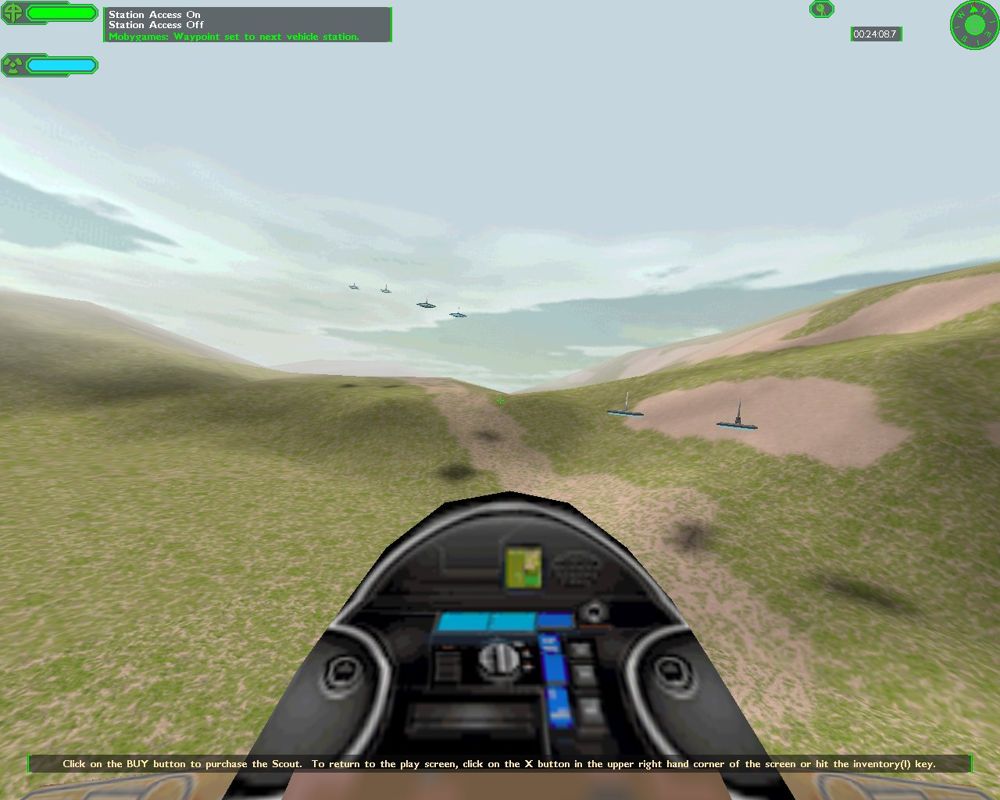 Starsiege: Tribes (Windows) screenshot: Flying with the scout.