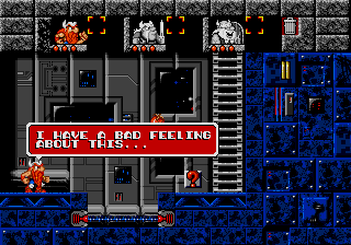 The Lost Vikings (Genesis) screenshot: Always with the Star Wars references!