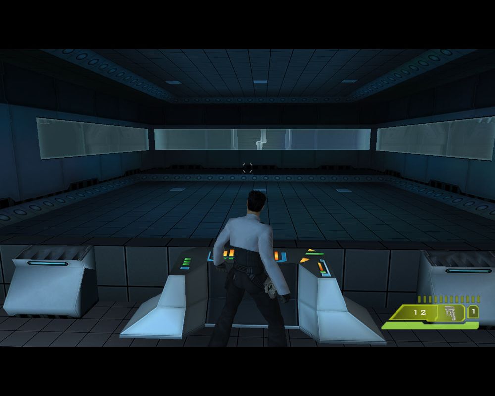 Advent Rising (Windows) screenshot: Gideon at the shooting range