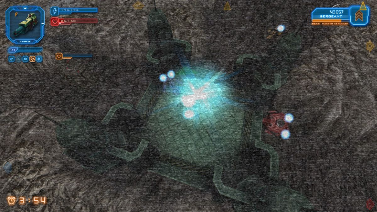 Miner Wars Arena (Windows) screenshot: When near an ion storm, the screen turns hazy.