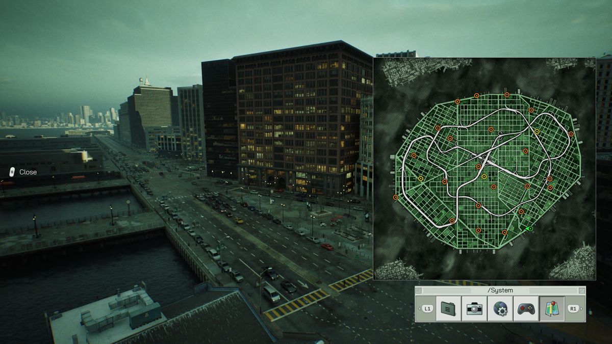 The Matrix Awakens (PlayStation 5) screenshot: Map of the city