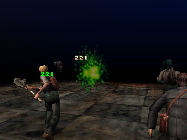 Koudelka (PlayStation) screenshot: Edward+Axe = Enemy no more.