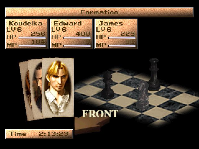 Koudelka (PlayStation) screenshot: Formation options