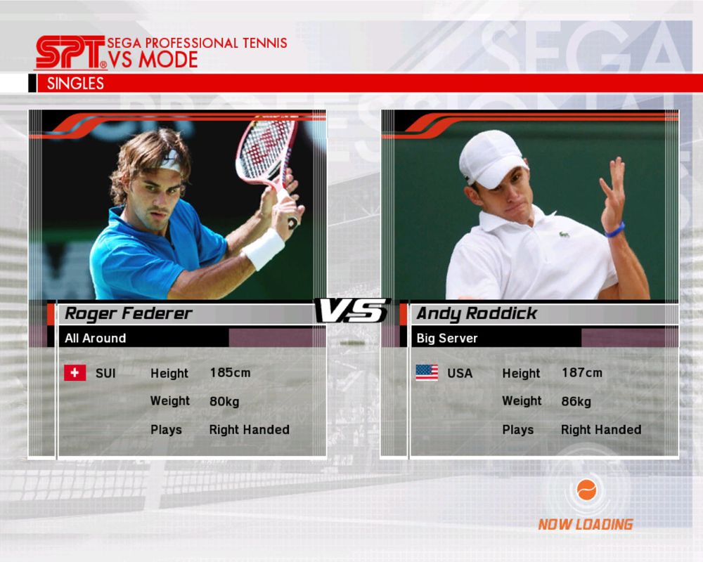 Virtua Tennis 3 (Windows) screenshot: Two player mode loading screen