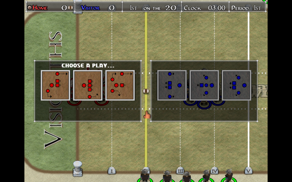 Roman Bowl (Windows) screenshot: Picking a play.