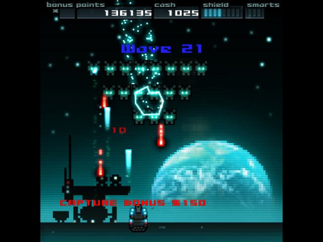 Titan Attacks! (Windows) screenshot: The fight is taken to the moon.