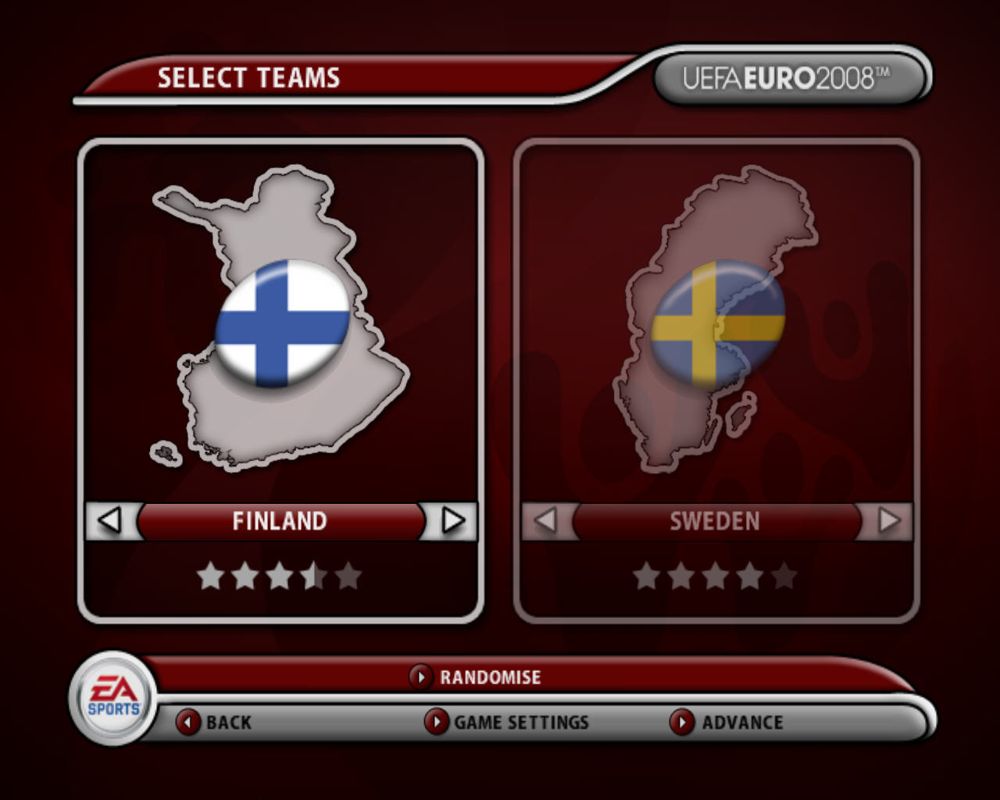 UEFA Euro 2008 (Windows) screenshot: Team selection screen