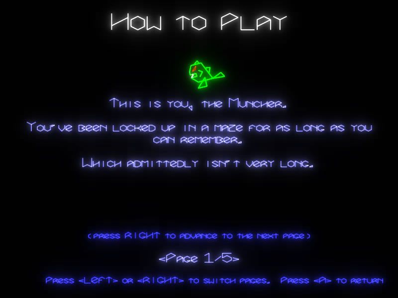 The Muncher's Labyrinth (Windows) screenshot: Instructions