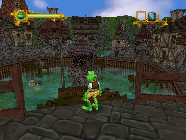 Frogger: The Great Quest (Windows) screenshot: Beginning the River Town level