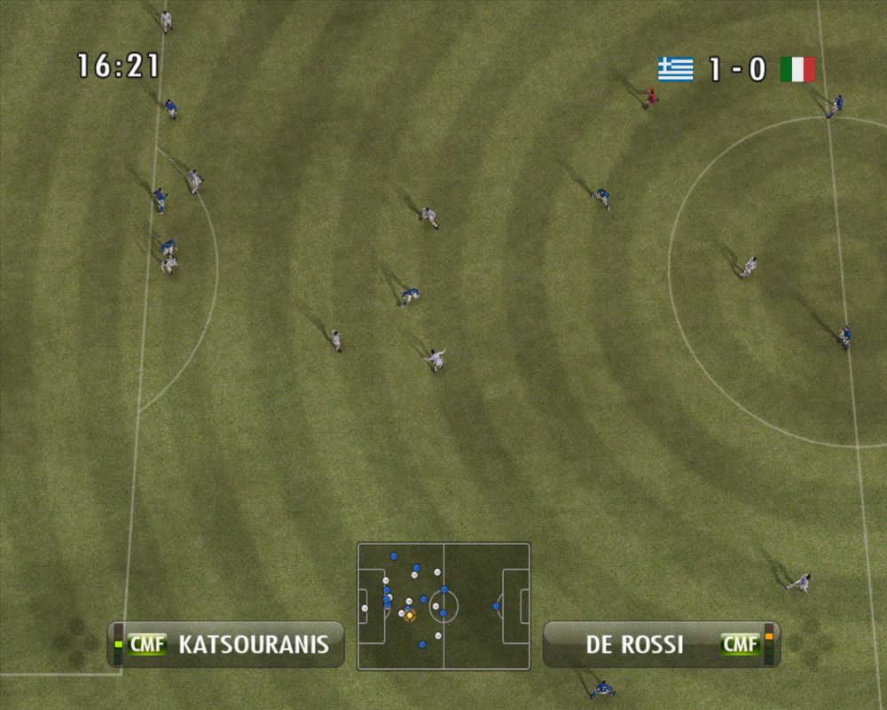 PES 2008: Pro Evolution Soccer (Windows) screenshot: View from the birds-eye camera