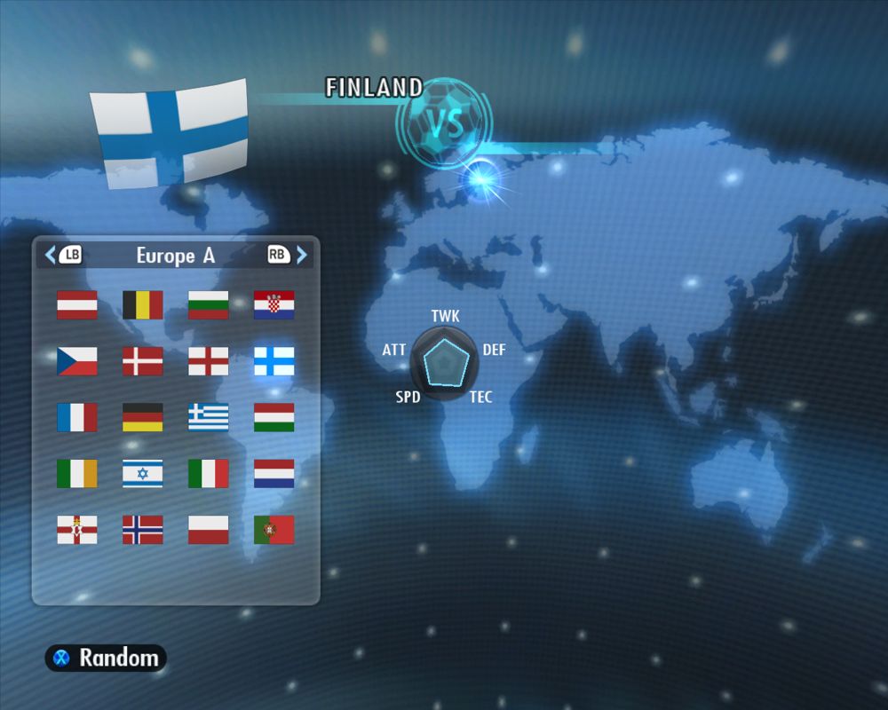 PES 2008: Pro Evolution Soccer (Windows) screenshot: Team selection screen