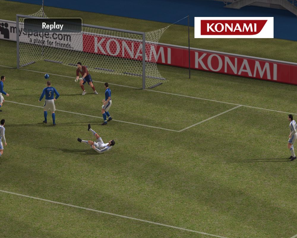PES 2008: Pro Evolution Soccer (Windows) screenshot: Konami replay view