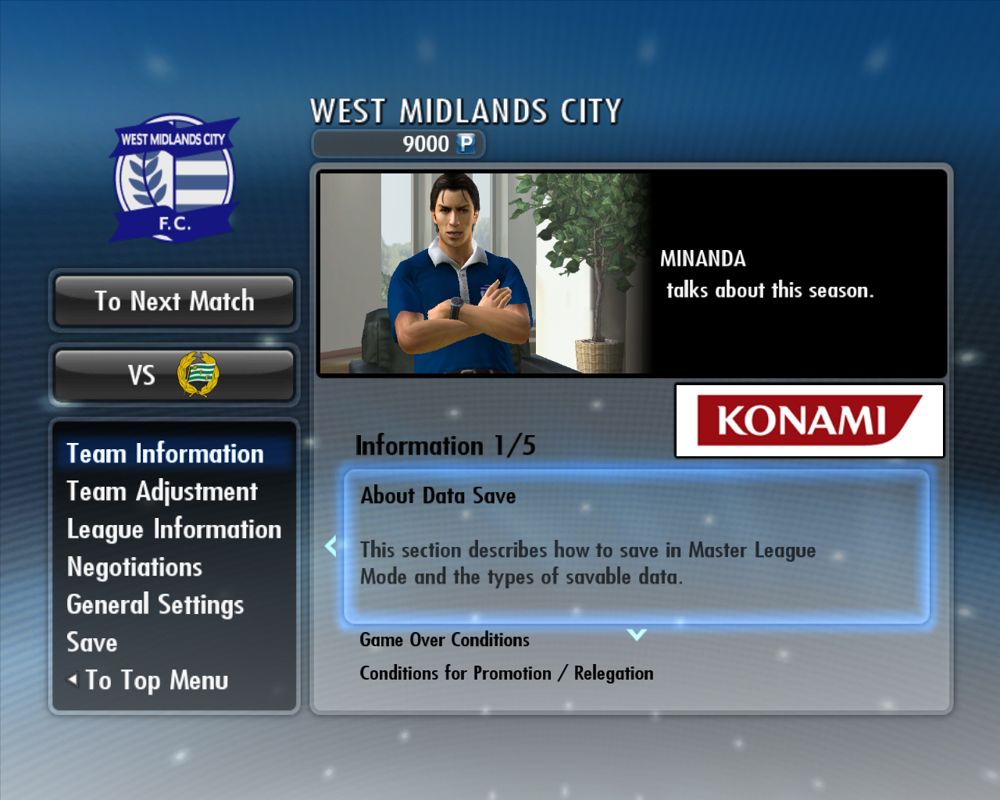 PES 2008: Pro Evolution Soccer (Windows) screenshot: Cup mode