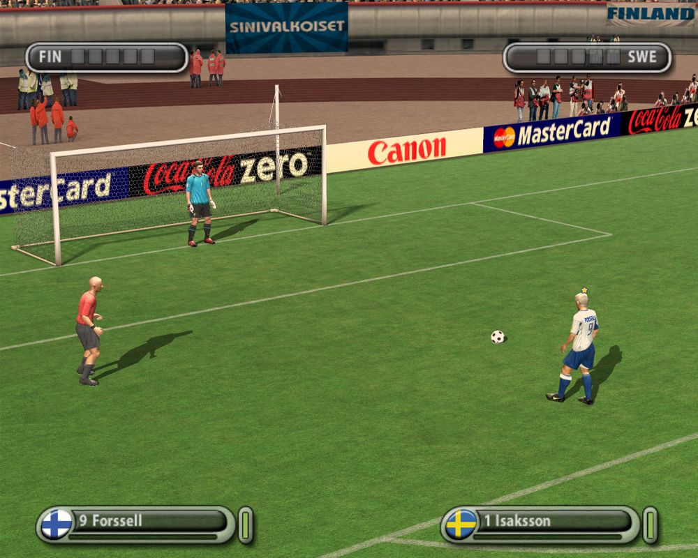 UEFA Euro 2008 (Windows) screenshot: Penalty shoot-out mode