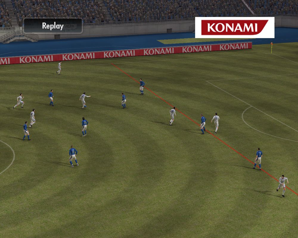PES 2008: Pro Evolution Soccer (Windows) screenshot: The replay shows it's offside.