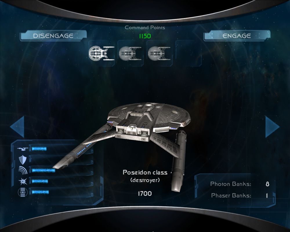 Star Trek: Legacy (Windows) screenshot: You can buy more ships to add to your fleet.