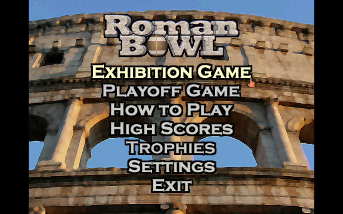 Roman Bowl (Windows) screenshot: Main menu.
