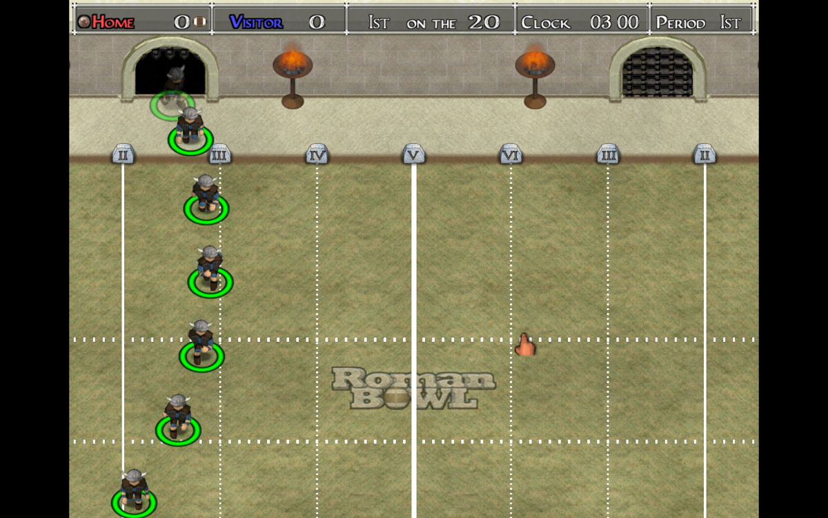 Roman Bowl (Windows) screenshot: The Visigoths take the field.