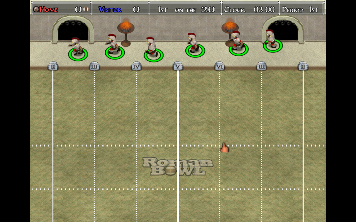 Roman Bowl (Windows) screenshot: The home team...naturally.